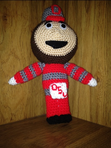 Crocheted Brutus the Buckeye Pattern