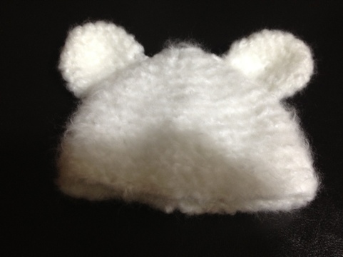 Crocheted polar bear baby hat pattern